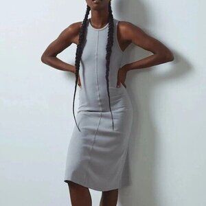 NWT LUNYA Restore Fitted Dress in Ambient Grey Heather Size Medium